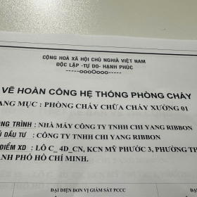 Nghiệm thu và vận hành hệ thống PCCC tại xưởng 01 – Công ty TNHH Chi Yang Ribbon