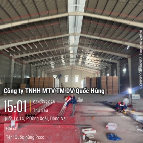 THI CÔNG DỰ ÁN HỆ THỐNG PCCC CHO CÔNG TY TNHH THƯƠNG MẠI DỊCH VỤ ĐẦU TƯ XÂY DỰNG AN VINH – CHI NHÁNH 5 TẠI BÌNH PHƯỚC