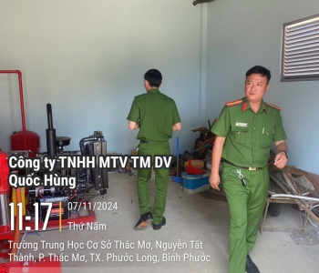 Thi công lắp đặt hệ thống phòng cháy chữa cháy Trường trung học cơ sở thác mơ, phường Thác Mơ, thị xã Phước Long, tỉnh Bình Phước