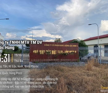 Thi công lắp đặt hệ thống phòng cháy chữa , công ty cổ phần năng lượng lộc ninh 4,5 trạm biến áp 220KV xã Lộc Tấn, huyện Lộc Ninh, tỉnh Bình Phước