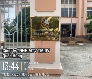 Thi công lắp kim chống sét, Kho bạc Nhà nước Hớn Quản, Bình Phước