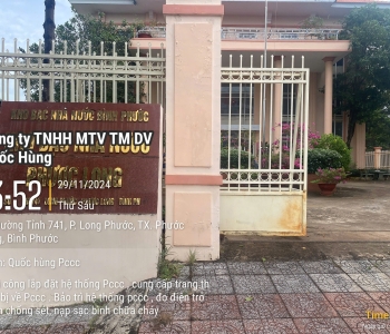 Thi công hệ thống PCCC cho kho bạc Thị xã Phước Long tỉnh Bình Phước