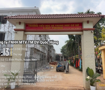 Thi công lắp đặt hệ thống PCCC Trường Tiểu học và Trung học cơ sở Lộc Thịnh