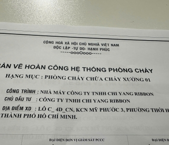 Nghiệm thu và vận hành hệ thống PCCC tại xưởng 01 – Công ty TNHH Chi Yang Ribbon