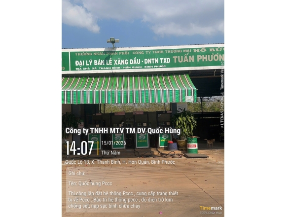 Thi công, thiết kế, thẩm duyệt pccc cây xăng dầu tuấn phương - Bình Phước