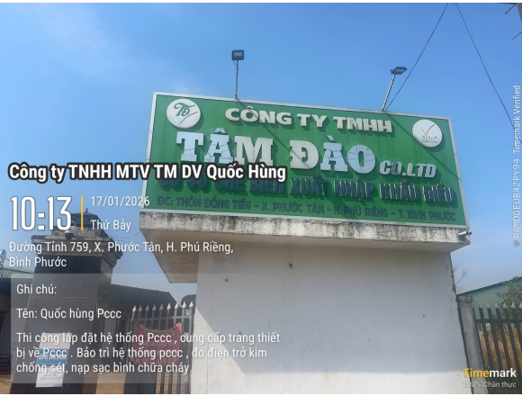 Thi công PCCC công ty hạt điều Tâm Đào - Bình Phước