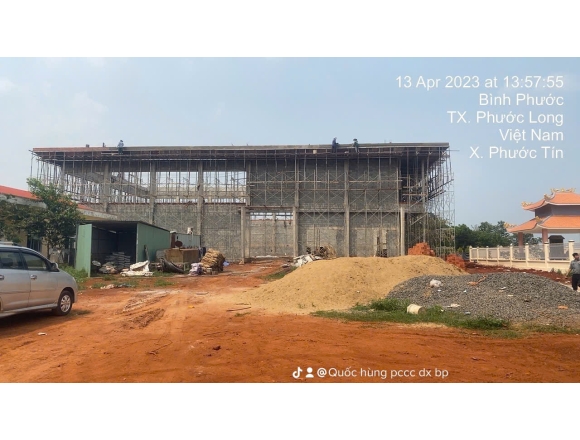 Thi công lắp đặt hệ thống phòng cháy chữa cháy nhiệm thu phòng cháy chữa cháy. Nhà thi đấu đa năng xã Phước Tín, thị xã Phước Long, tỉnh Bình Phước