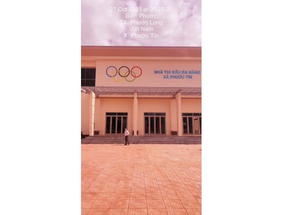 Thi công lắp đặt hệ thống phòng cháy chữa cháy nhiệm thu phòng cháy chữa cháy. Nhà thi đấu đa năng xã Phước Tín, thị xã Phước Long, tỉnh Bình Phước