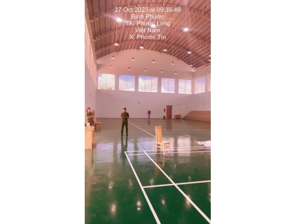 Thi công lắp đặt hệ thống phòng cháy chữa cháy nhiệm thu phòng cháy chữa cháy. Nhà thi đấu đa năng xã Phước Tín, thị xã Phước Long, tỉnh Bình Phước