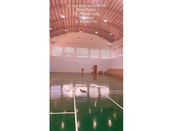 Thi công lắp đặt hệ thống phòng cháy chữa cháy nhiệm thu phòng cháy chữa cháy. Nhà thi đấu đa năng xã Phước Tín, thị xã Phước Long, tỉnh Bình Phước