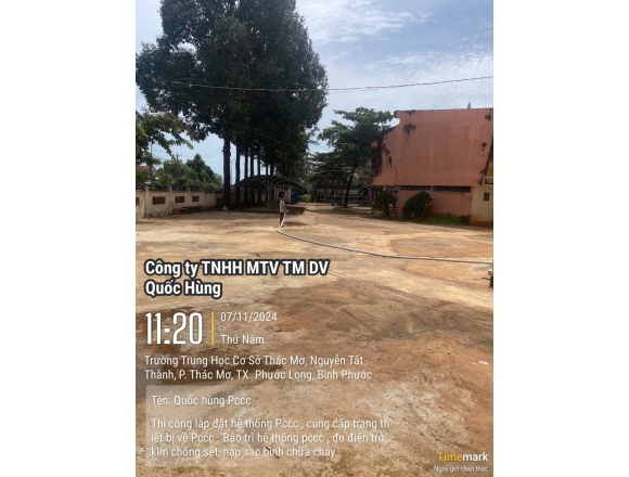 Thi công lắp đặt hệ thống phòng cháy chữa cháy Trường trung học cơ sở thác mơ, phường Thác Mơ, thị xã Phước Long, tỉnh Bình Phước