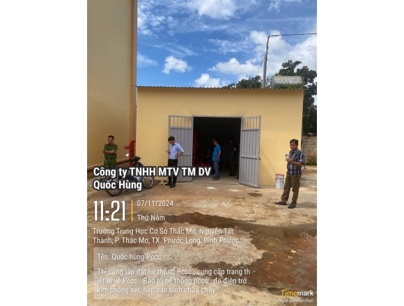 Thi công lắp đặt hệ thống phòng cháy chữa cháy Trường trung học cơ sở thác mơ, phường Thác Mơ, thị xã Phước Long, tỉnh Bình Phước