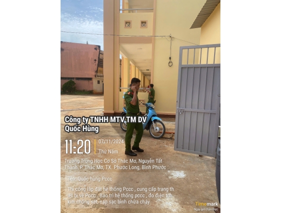 Thi công lắp đặt hệ thống phòng cháy chữa cháy Trường trung học cơ sở thác mơ, phường Thác Mơ, thị xã Phước Long, tỉnh Bình Phước
