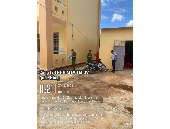 Thi công lắp đặt hệ thống phòng cháy chữa cháy Trường trung học cơ sở thác mơ, phường Thác Mơ, thị xã Phước Long, tỉnh Bình Phước