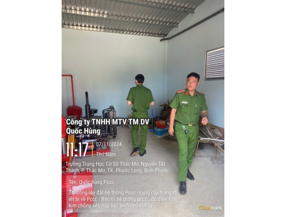 Thi công lắp đặt hệ thống phòng cháy chữa cháy Trường trung học cơ sở thác mơ, phường Thác Mơ, thị xã Phước Long, tỉnh Bình Phước