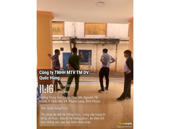 Thi công lắp đặt hệ thống phòng cháy chữa cháy Trường trung học cơ sở thác mơ, phường Thác Mơ, thị xã Phước Long, tỉnh Bình Phước