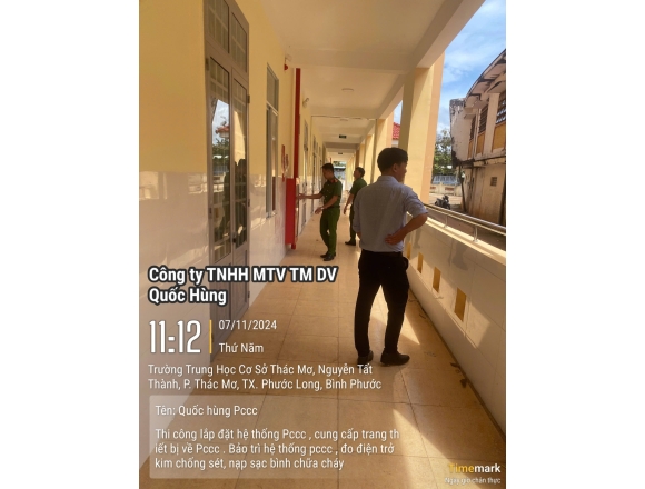 Thi công lắp đặt hệ thống phòng cháy chữa cháy Trường trung học cơ sở thác mơ, phường Thác Mơ, thị xã Phước Long, tỉnh Bình Phước