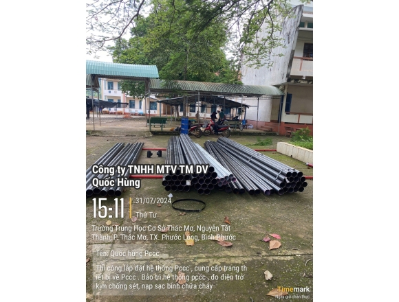 Thi công lắp đặt hệ thống phòng cháy chữa cháy Trường trung học cơ sở thác mơ, phường Thác Mơ, thị xã Phước Long, tỉnh Bình Phước