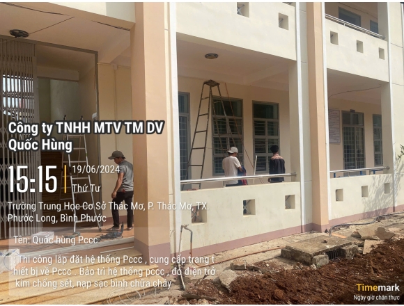 Thi công lắp đặt hệ thống phòng cháy chữa cháy Trường trung học cơ sở thác mơ, phường Thác Mơ, thị xã Phước Long, tỉnh Bình Phước