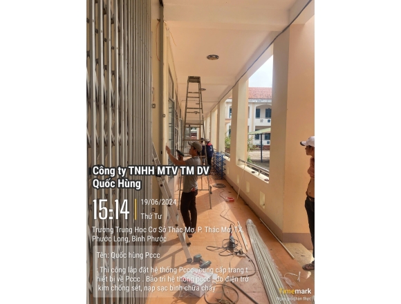 Thi công lắp đặt hệ thống phòng cháy chữa cháy Trường trung học cơ sở thác mơ, phường Thác Mơ, thị xã Phước Long, tỉnh Bình Phước