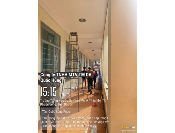 Thi công lắp đặt hệ thống phòng cháy chữa cháy Trường trung học cơ sở thác mơ, phường Thác Mơ, thị xã Phước Long, tỉnh Bình Phước