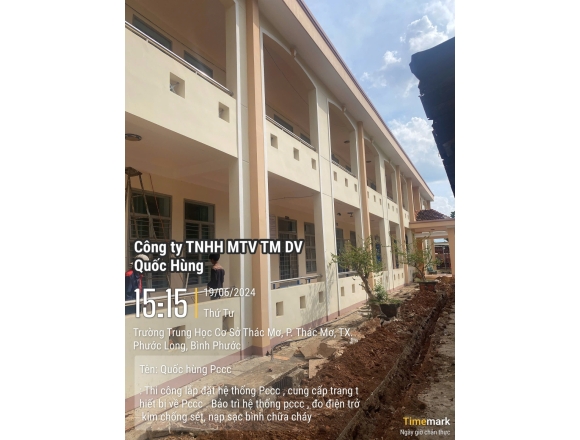 Thi công lắp đặt hệ thống phòng cháy chữa cháy Trường trung học cơ sở thác mơ, phường Thác Mơ, thị xã Phước Long, tỉnh Bình Phước