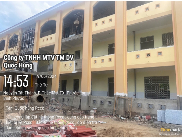 Thi công lắp đặt hệ thống phòng cháy chữa cháy Trường trung học cơ sở thác mơ, phường Thác Mơ, thị xã Phước Long, tỉnh Bình Phước