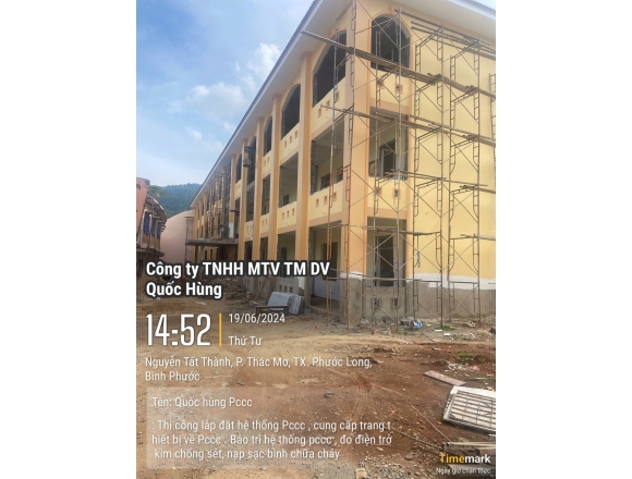 Thi công lắp đặt hệ thống phòng cháy chữa cháy Trường trung học cơ sở thác mơ, phường Thác Mơ, thị xã Phước Long, tỉnh Bình Phước