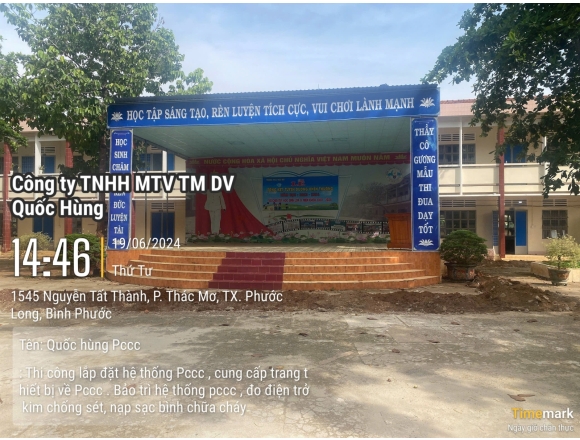 Thi công lắp đặt hệ thống phòng cháy chữa cháy Trường trung học cơ sở thác mơ, phường Thác Mơ, thị xã Phước Long, tỉnh Bình Phước