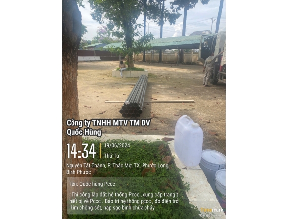 Thi công lắp đặt hệ thống phòng cháy chữa cháy Trường trung học cơ sở thác mơ, phường Thác Mơ, thị xã Phước Long, tỉnh Bình Phước