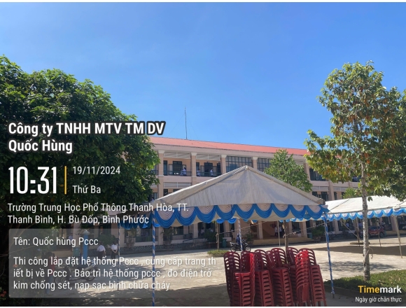 Thi công lắp đặt hệ thống phòng cháy, bảo trì hệ thống phòng cháy chữa trường phổ thông trung học Thanh Hoà, thị trấn Thanh Bình, huyện Bù Đốp, tỉnh Bình Phước