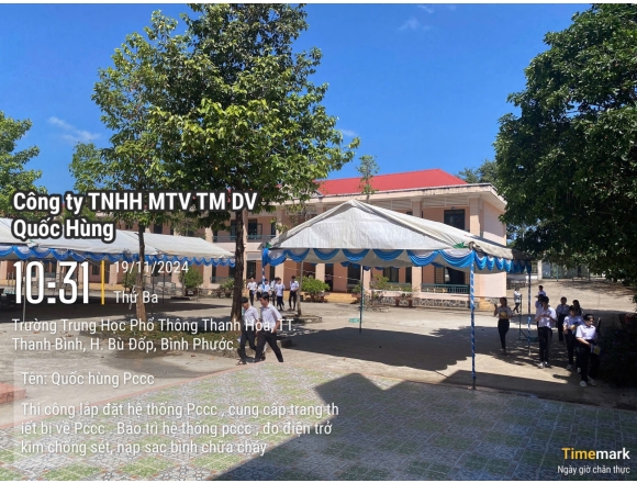 Thi công lắp đặt hệ thống phòng cháy, bảo trì hệ thống phòng cháy chữa trường phổ thông trung học Thanh Hoà, thị trấn Thanh Bình, huyện Bù Đốp, tỉnh Bình Phước