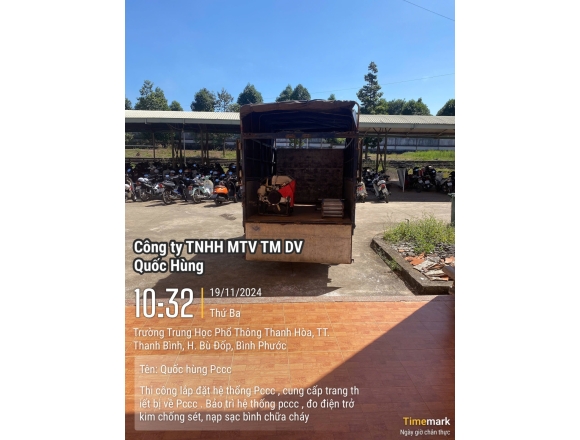 Thi công lắp đặt hệ thống phòng cháy, bảo trì hệ thống phòng cháy chữa trường phổ thông trung học Thanh Hoà, thị trấn Thanh Bình, huyện Bù Đốp, tỉnh Bình Phước