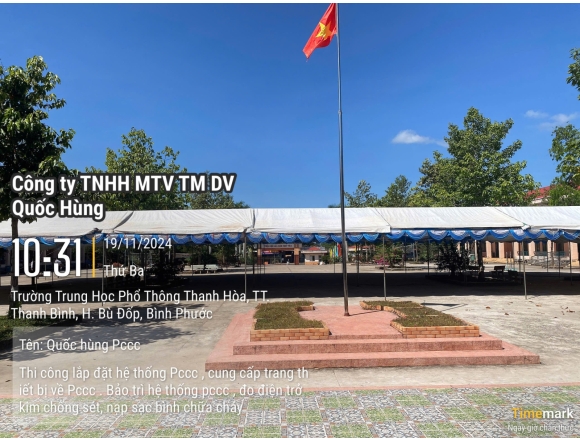 Thi công lắp đặt hệ thống phòng cháy, bảo trì hệ thống phòng cháy chữa trường phổ thông trung học Thanh Hoà, thị trấn Thanh Bình, huyện Bù Đốp, tỉnh Bình Phước