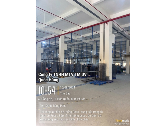 Thi công lắp đặt hệ thống phòng cháy công ty TNHH Quốc tế Tân Phong, xã Đồng Nơ , huyện Hớn Quản, tỉnh Bình Phước