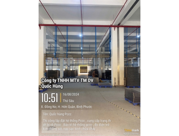 Thi công lắp đặt hệ thống phòng cháy công ty TNHH Quốc tế Tân Phong, xã Đồng Nơ , huyện Hớn Quản, tỉnh Bình Phước