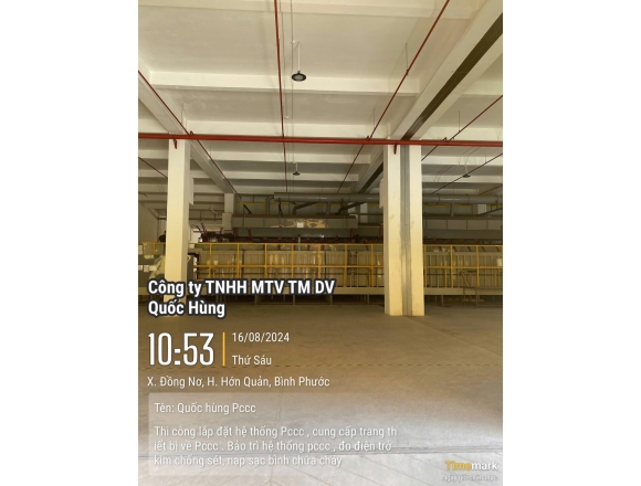 Thi công lắp đặt hệ thống phòng cháy công ty TNHH Quốc tế Tân Phong, xã Đồng Nơ , huyện Hớn Quản, tỉnh Bình Phước