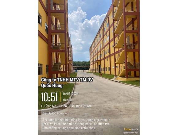 Thi công lắp đặt hệ thống phòng cháy công ty TNHH Quốc tế Tân Phong, xã Đồng Nơ , huyện Hớn Quản, tỉnh Bình Phước