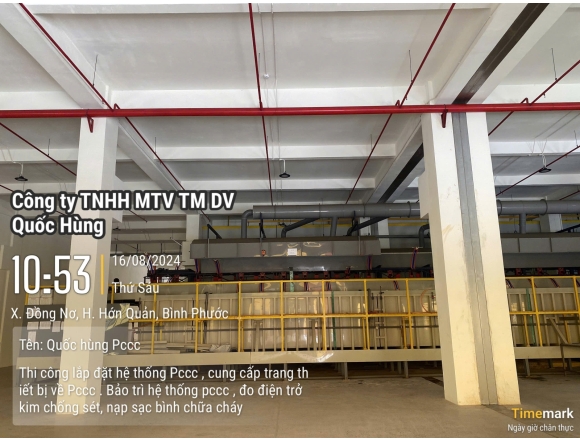 Thi công lắp đặt hệ thống phòng cháy công ty TNHH Quốc tế Tân Phong, xã Đồng Nơ , huyện Hớn Quản, tỉnh Bình Phước