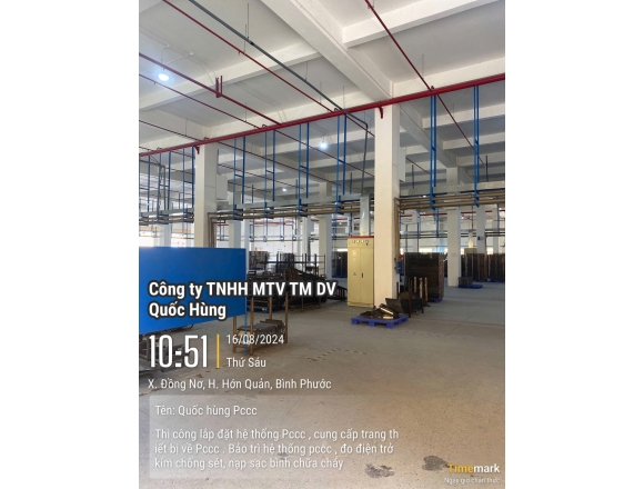 Thi công lắp đặt hệ thống phòng cháy công ty TNHH Quốc tế Tân Phong, xã Đồng Nơ , huyện Hớn Quản, tỉnh Bình Phước