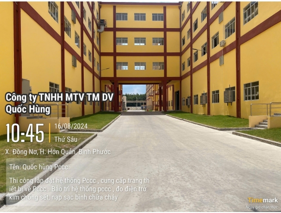 Thi công lắp đặt hệ thống phòng cháy công ty TNHH Quốc tế Tân Phong, xã Đồng Nơ , huyện Hớn Quản, tỉnh Bình Phước