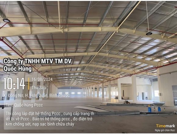 Thi công lắp đặt hệ thống phòng cháy công ty TNHH Quốc tế Tân Phong, xã Đồng Nơ , huyện Hớn Quản, tỉnh Bình Phước