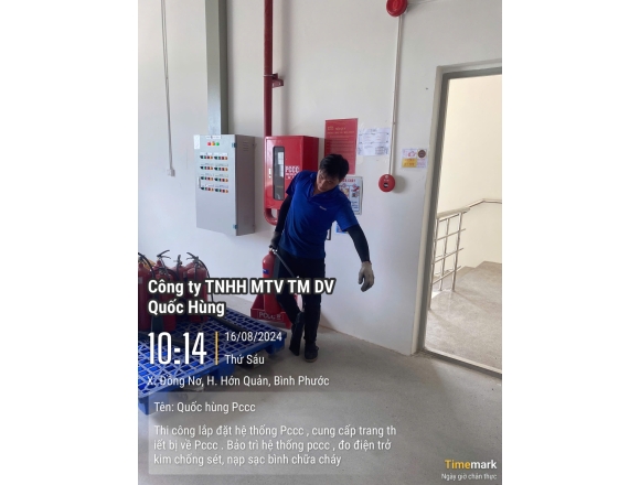 Thi công lắp đặt hệ thống phòng cháy công ty TNHH Quốc tế Tân Phong, xã Đồng Nơ , huyện Hớn Quản, tỉnh Bình Phước