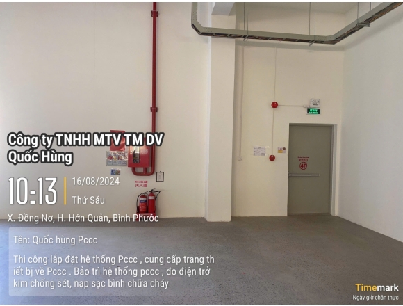 Thi công lắp đặt hệ thống phòng cháy công ty TNHH Quốc tế Tân Phong, xã Đồng Nơ , huyện Hớn Quản, tỉnh Bình Phước