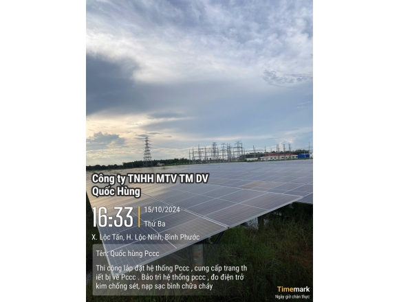 Thi công lắp đặt hệ thống phòng cháy chữa , công ty cổ phần năng lượng lộc ninh 4,5 trạm biến áp 220KV xã Lộc Tấn, huyện Lộc Ninh, tỉnh Bình Phước