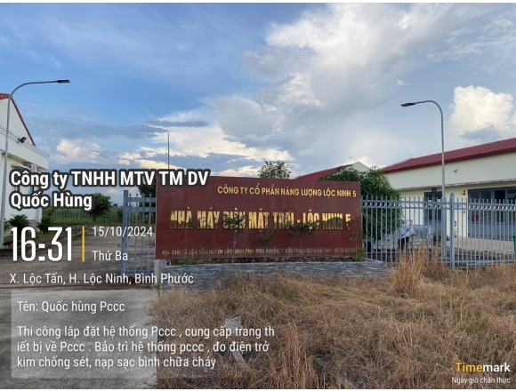 Thi công lắp đặt hệ thống phòng cháy chữa , công ty cổ phần năng lượng lộc ninh 4,5 trạm biến áp 220KV xã Lộc Tấn, huyện Lộc Ninh, tỉnh Bình Phước