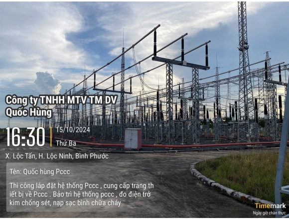 Thi công lắp đặt hệ thống phòng cháy chữa , công ty cổ phần năng lượng lộc ninh 4,5 trạm biến áp 220KV xã Lộc Tấn, huyện Lộc Ninh, tỉnh Bình Phước