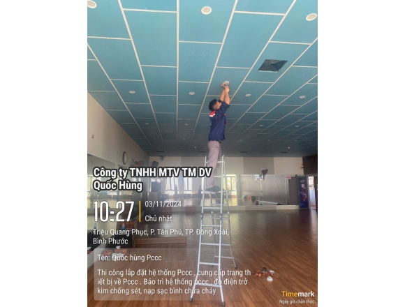 Thi công lắp đặt hệ thống báo cháy tự động phòng tập ghim X-MEN