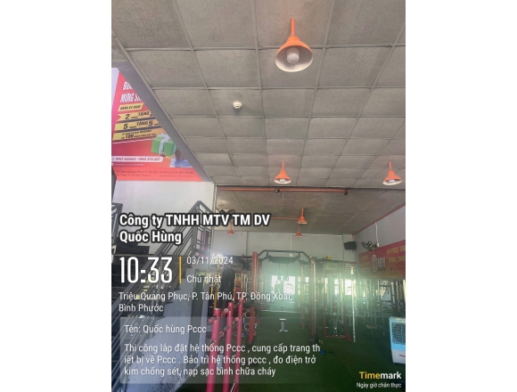 Thi công lắp đặt hệ thống báo cháy tự động phòng tập ghim X-MEN