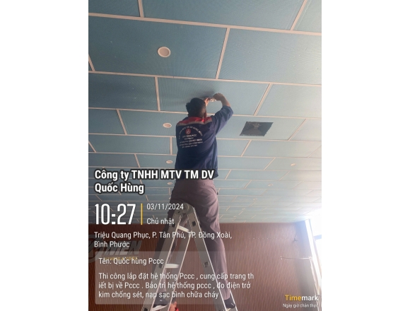 Thi công lắp đặt hệ thống báo cháy tự động phòng tập ghim X-MEN